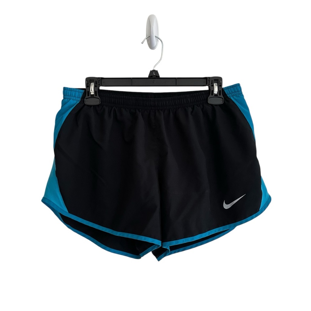 Nike Women's Black and Teal Athletic Shorts